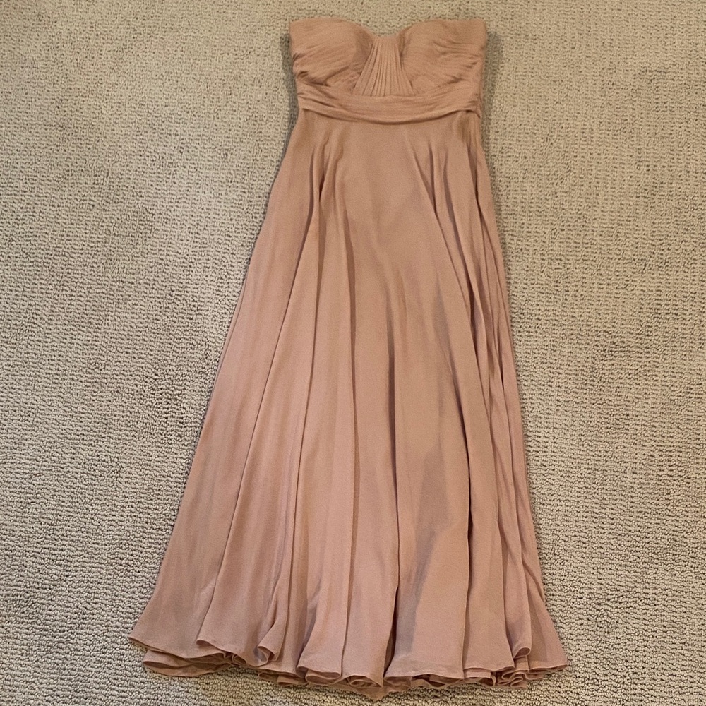 Elegant Strapless Pink Evening Gown